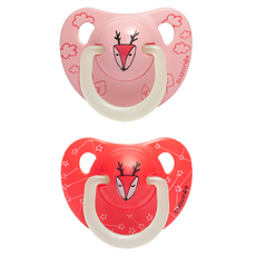 Suavinex 蘇維妮 Day&Night系列 夜光矽膠奶嘴 2入 第二階段, 6個月以上, 小鹿, 1組