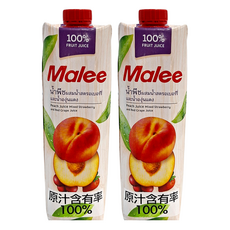 Malee 100% 水蜜桃綜合果汁, 1L, 2瓶
