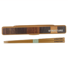 Skater 日本製元素 木紋風 抗菌加工Ag+ 環保筷19.5cm + 收納盒20.4 x 3.2 x 1.4cm, 木紋, 環保筷 + 收納盒, 1組