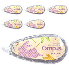 KOKUYO 國譽 Campus 象牙白修正帶 5mmx8m, 黃兔, 6個