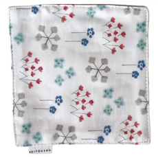 星燈社 杯墊 茶布 日本製造 正面100%棉 背面棉麻, 煙花 白色, 1個