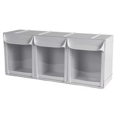 livinbox 快取分類盒 FO-603 60.3公分寬 3抽屜, 灰色, 1個