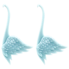 Yigate 尖鉤寬帽 天鵝造型 透明牙套擷取器, 藍色, 2個