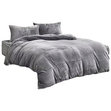 Ishur 伊舒爾 法蘭絨兩用毯被床包 Set 卡其灰 3.5尺 薄被套