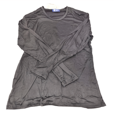 男圓領輕磨毛上衣 1件入, XL, 黑色