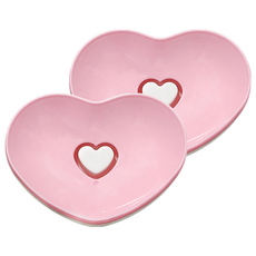 Cassido 卡司多 Q心肥皂盒 含蓋, 愛心型設計, 日本製造, 顏色隨機:粉/白, 2個
