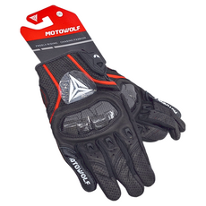 Motowolf 摩托車手套, 紅色