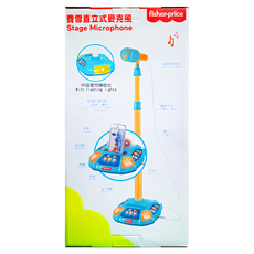 fisher-price 費雪 直立式麥克風 伴隨著閃爍燈光, 1入, 1盒, 17 x 23 x 63cm