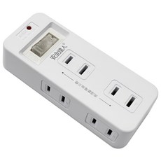 安全達人 1開6插 2P 插座，PTP高溫自動斷電，三面插座, 18cm, PLD-R-10L, 1個