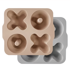 MiNiKOiOi XO造型矽膠模具2件組, 奶茶杏, 1組