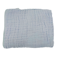 Roaze 柔仕 成長型連帽9層紗布浴巾 100x100cm, 晨霧藍, 1條