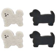 Imakara YD小狗海綿擦 2片(白色+黑色)/包, 臘腸 13 x 8.5 x 2.5cm 比熊 11.5 x 9.5 x 2.5cm, 2包