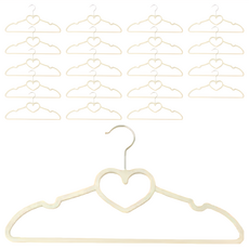 沐慕家居 超強度塑膠愛心防滑衣架 2組, 白色, 10支