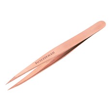 TWEEZERMAN 專業尖頭鑷，精準取出每一根毛髮，不鏽鋼材質, 玫瑰金, 1支