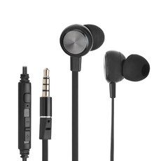 E-books S98線控接聽入耳式耳機，附音量調節器，隱藏式麥克風, E-EPA203, 黑色