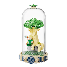 PANTASY 拼奇 永恆系列 小王子 旅途的開始 星星和飛艇元素裝飾底座, 淺黃色 + 綠色, 1個