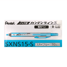 Pentel 飛龍文具 SXNS15 自動螢光筆, 10支裝, 淺藍, 1盒