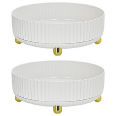 comet 時尚化妝棉收納轉盤 L, 2個, 白色