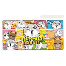 aibo 多功能防滑可擦洗皮革滑鼠墊 附綁環 好想兔, 1個, 漫畫版 多色