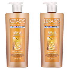 KERASYS 專業修護安瓶護髮乳, 10倍高濃縮配方, 深層滋養, 修復染燙受損, 600ml, 2瓶