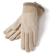 GOLOV.EJOy 女款羊毛滑雪保暖手套 冬季戶外運動必備, 卡其色, 均碼, 1雙