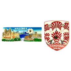 A-ONE 匯旺 西班牙馬略卡島創意地標磁鐵 + 西班牙 科爾多瓦主教座堂 布貼 2件組, C214 + 253, 4.57 x 1.77吋 + 2.5 x 3.1吋