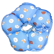 Mon bebe 夢貝貝 太陽花舒適防水頭套 動物藍 脖圍15-18cm, XS, 1個