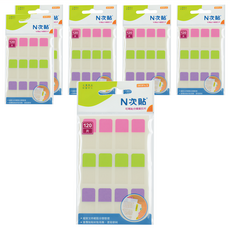 N次貼 單面分類索引片 66532 洋紅色+綠色+紫色, 28 x 12mm, 6組, 120片