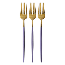邸家本舖 歐風餐具 餐叉, 304不鏽鋼 紫金, 3支