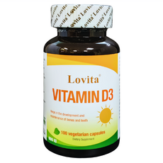 Lovita 維他命D3 800IU 素食膠囊 100顆/罐，幫助鈣質吸收，維持骨骼健康, 380mg, 1罐
