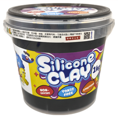 Q-doh 有機矽膠黏土 歡樂柔軟量量桶，16種顏色可選擇，可水洗水中玩, 黑色, 1kg, 1個