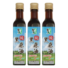 自然鄉 純黑麻油, 250ml, 台灣產, 3瓶