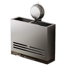 吸盤系列 筷子瀝水收納架, 1個, 太空鋁色