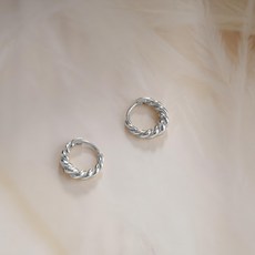 Enclair 女款麻花卡里爾925純銀耳環