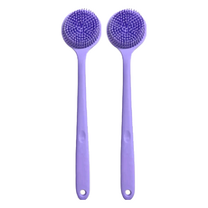 新款輕量級好幫手矽膠洗澡刷(薰衣草紫), 38x8x3.5cm, 1支, 2支