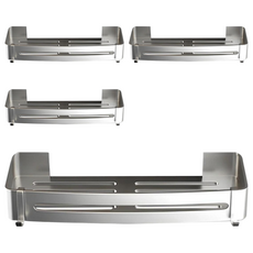 太空鋁置物架 四方籃, 32.4 x 11.9 x 4.4cm, 灰色, 銀色, 4個