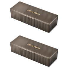 POLYWELL 寶利威爾 數據線收納盒 7格加長款 PW15-T65-0645, 2個, 半透明黑