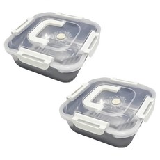 小麥購物 加厚不鏽鋼保鮮盒 奶油風 G872 4L 320g, 2個