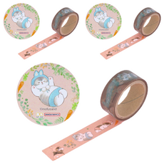 sun-star mofusand 貓福珊迪 可愛裝扮透明膠帶 玻璃紙材質, 兔子, 3捲