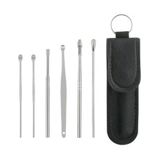 小麥購物 六件挖耳棒套組 Y194 黑色 24g, 8組, 6件