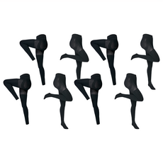 MI MI LEO 台灣製 科技機能雕塑提臀褲襪8件組 黑色九分款 4件 + 黑色全包款 4件