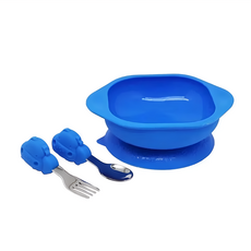 MARCUS&MARCUS 動物樂園寶寶握握學習禮盒, 河馬藍, 1盒