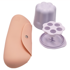 化妝刷清洗杯晾曬架附矽膠收納美妝包 刷具清潔晾曬收納一次搞定, 紫色, 1個