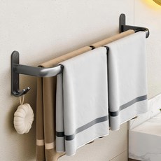 超級工廠 雙桿毛巾架 40cm 槍灰 時尚簡約, 1個