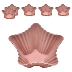 ibili 三色矽膠瑪芬烤杯 7cm, 星星, 6個, 粉紅色