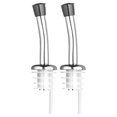 KitchenCraft 注油嘴 附蓋 - 廚房油瓶控制神器, 銀色 + 黑色, 2個