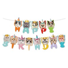 寵物生日拉旗 - 小貓，適用年齡：3歲以上, 1個