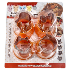 SHIMOMURA 下村 不鏽鋼烘焙模具, 4種動物, 1組