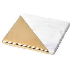 Homely Zakka 北歐輕奢風鍍金大理石紋陶瓷杯墊/隔熱墊/桌墊, 正方形, 1個