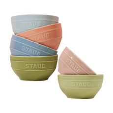 staub 馬卡龍陶瓷碗6件組 12cm, 多色, 1組